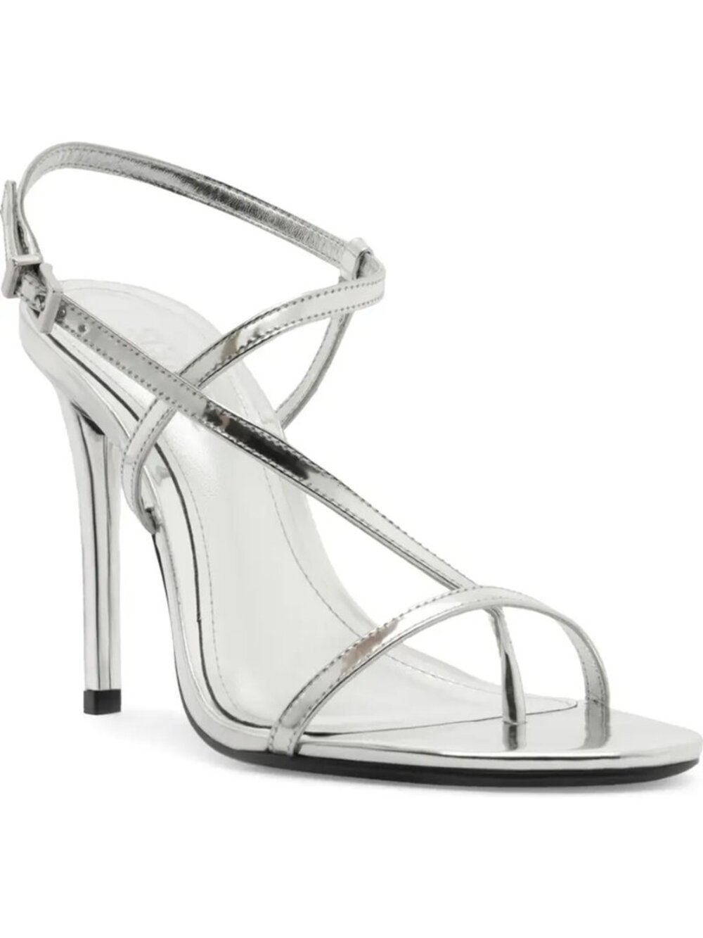 NEW Schutz Silver Leather Azure Slingback Sandals Heels Ankle Strap 9.5